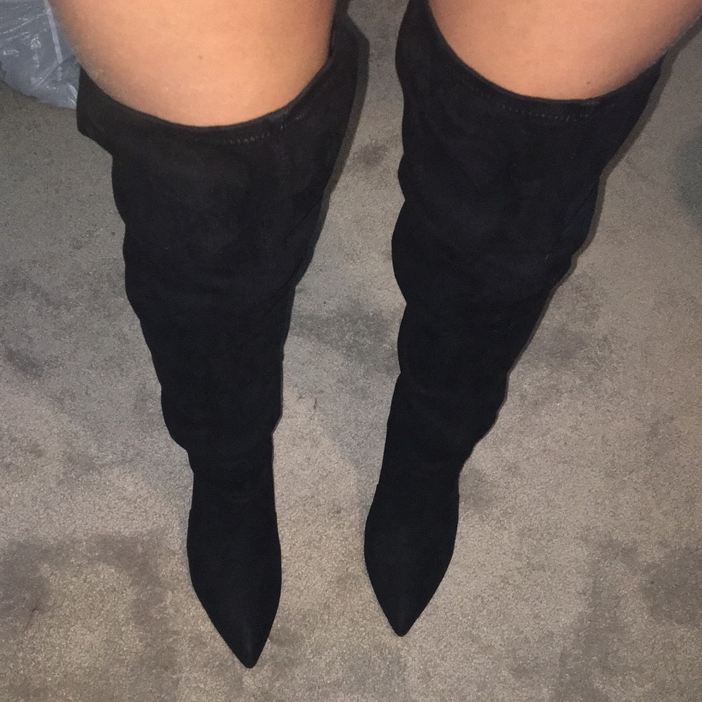 Black tall booties